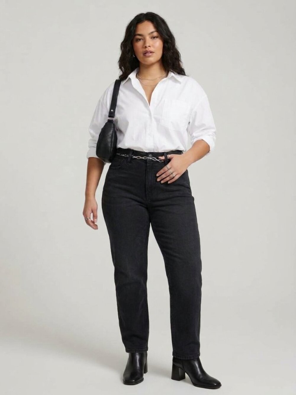 Hollister Curvy Ultra High-Rise Dad Black Jeans Women's  Size 30 Long